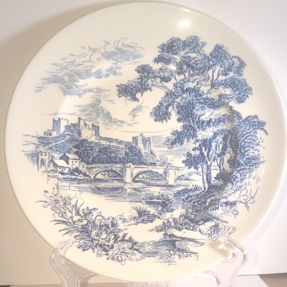 Vintage Enoch Wedgwood "Countryside" Blue And White Dinner Plate